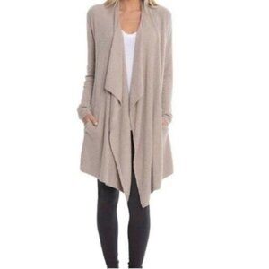 Barefoot Dreams Bamboo Chic Lite Long Calypso Wrap Cardigan in Taupe
